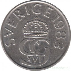 Монета. Швеция. 5 крон 1983 год.