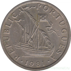 Монета. Португалия. 5 эскудо 1981 год.