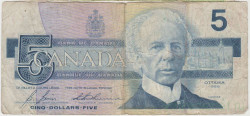 Банкнота. Канада. 5 долларов 1986 год. Тип 95а2.