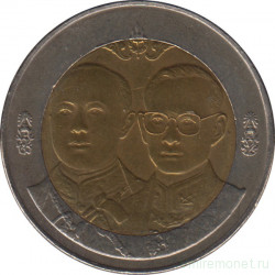 Монета. Тайланд. 10 бат 2002 (2545) год. 90 лет Департаменту автомобильных дорог.
