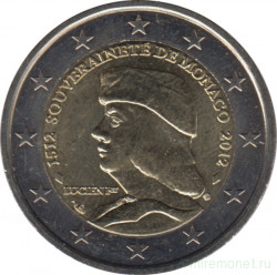 Монета. Монако. 2 евро 2012 год. 500 лет независимости Монако.