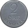  Монета. Дания. 2 эре 1965 год. рев.