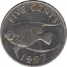 Монета. Бермудские острова. 5 центов 1997 год. ав.