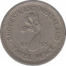 Монета. Родезия и Ньясалэнд. 3 пенса 1955 год. ав.