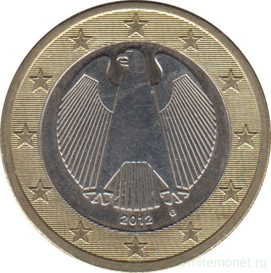 Монета. Германия. 1 евро 2012 год (G).