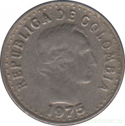 Монета. Колумбия. 10 сентаво 1975 год.