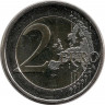 Реверс. Монета. Финляндия. 2 евро 2016 год. 100 лет со дня рождения Георга Хенрика фон Вригта.