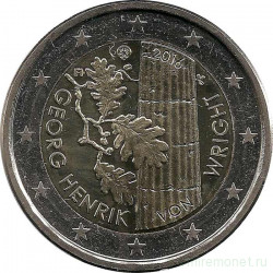 Монета. Финляндия. 2 евро 2016 год. 100 лет со дня рождения Георга Хенрика фон Вригта.