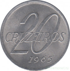 Монета. Бразилия. 20 крузейро 1965 год.