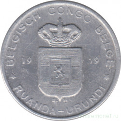 Монета. Бельгийское Конго (Руанда-Урунди). 5 франков 1959 год.