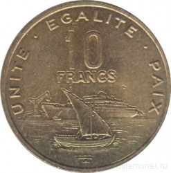 Монета. Джибути. 10 франков 2004 год.