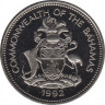 Монета. Багамские острова. 25 центов 1992 год. рев.