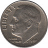  Монета. США. 10 центов 1966 год. ав.