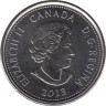 Монета. Канада. 25 центов 2013 год. Война 1812 года. Шарль де Салаберри. Красная эмаль. рев.