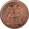 Монета. Южно-Африканская республика (ЮАР). 5 центов 2000 год. Старый тип. ав.