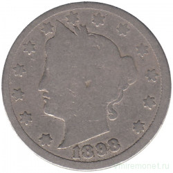 Монета. США. 5 центов 1898 год. 