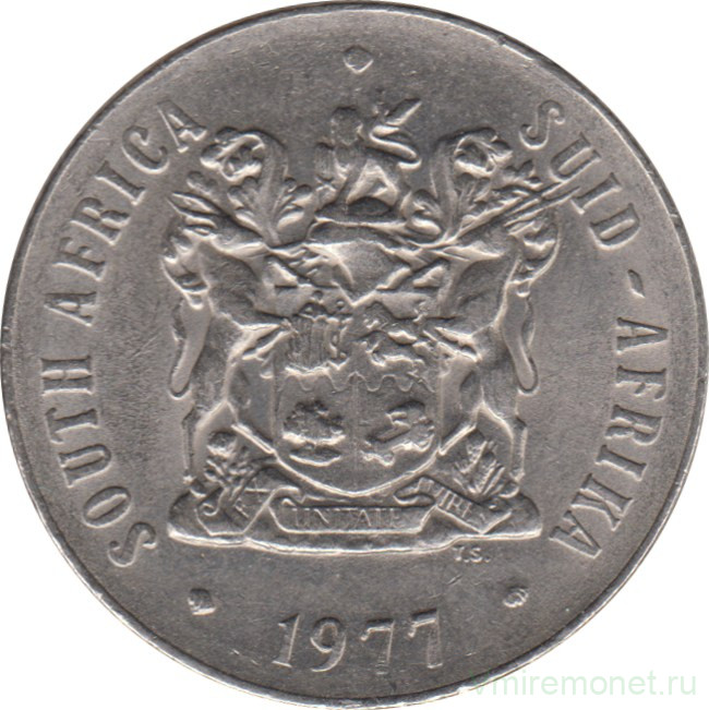 Монета. Южно-Африканская республика (ЮАР). 50 центов 1977 год.