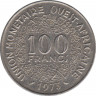 Монета. Западноафриканский экономический и валютный союз (ВСЕАО). 100 франков 1973 год. ав.