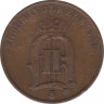  Монета. Швеция. 2 эре 1890 год. рев.
