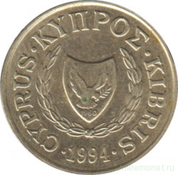 Монета. Кипр. 2 цента 1994 год.