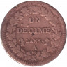 Монета. Франция. 1 десим 1796 год. UN DÉCIME. A.