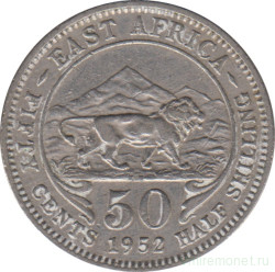 Монета. Британская Восточная Африка. 50 центов 1952 год.
