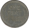 Монета. США. 1 цент 1943 год. Монетный двор D.