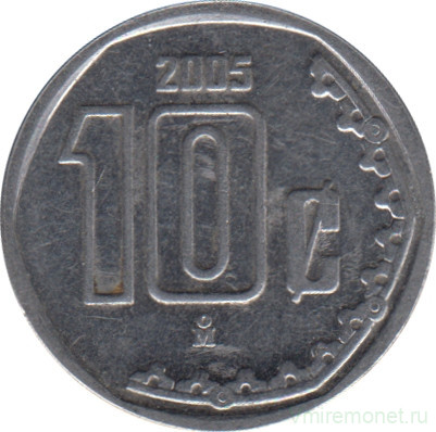 Монета. Мексика. 10 сентаво 2005 год.