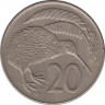 Монета. Новая Зеландия. 20 центов 1972 год.