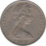 Монета. Новая Зеландия. 20 центов 1972 год.
