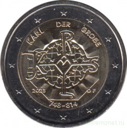Монета. Германия. 2 евро 2023 год. 1275 лет со дня рождения Карла Великого. (F).