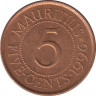 Монета. Маврикий. 5 центов 1996 год. ав.