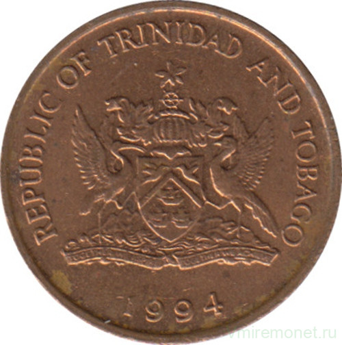 Монета. Тринидад и Тобаго. 1 цент 1994 год.