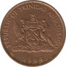 Монета. Тринидад и Тобаго. 1 цент 1994 год. ав.