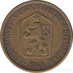 Монета. Чехословакия. 1 крона 1965 год.