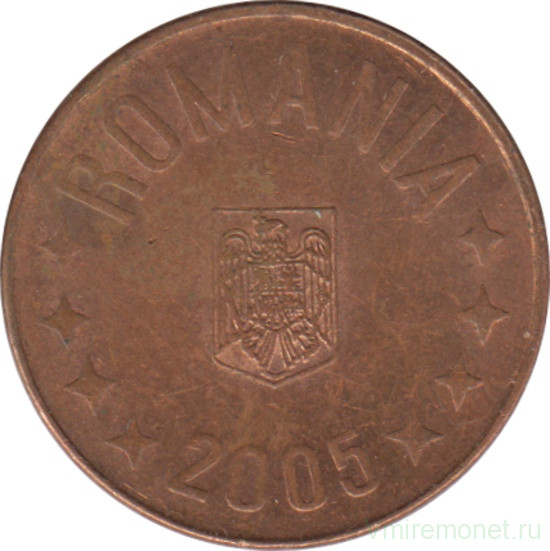 Монета. Румыния. 5 бань 2005 год.