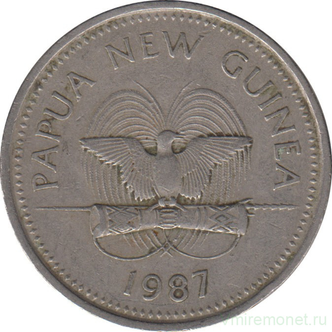 Монета. Папуа - Новая Гвинея. 20 тойя 1987 год.