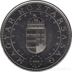Монета. Венгрия. 50 форинтов 2004 год. Вступление Венгрии в Евросоюз.