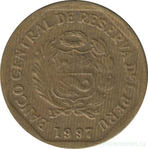 Монета. Перу. 5 сентимо 1997 год.