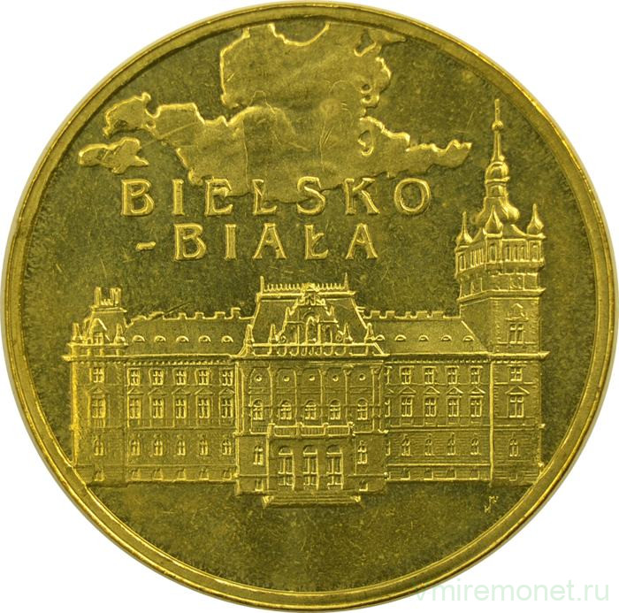 Монета. Польша. 2 злотых 2008 год. Бельско-Бяла.