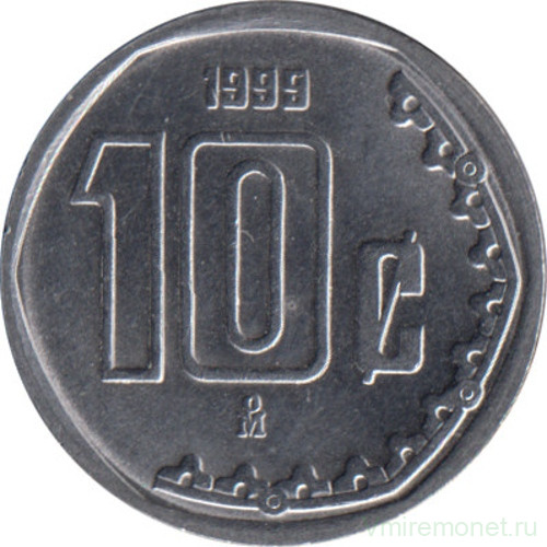 Монета. Мексика. 10 сентаво 1999 год.
