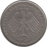 Монета. ФРГ. 2 марки 1979 год. Теодор Хойс. Монетный двор - Мюнхен (D). рев.