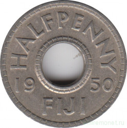 Монета. Фиджи. 1/2 пенни 1950 год.