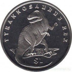 Монета. Сьерра-Леоне. 1 доллар 2006 год. Тиранозавр.