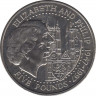 Монета. Великобритания. Гернси. 5 фунтов 1997 год. 50 лет свадьбе Королевы Елизаветы II и Принца Филиппа. ав.