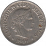  Монета. Швейцария. 10 раппенов 1946 год. ав.