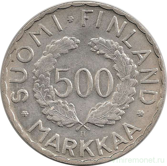 Монета. Финляндия. 500 марок 1952 год. 15 Олимпиада в Хельсинки.