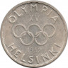 Монета. Финляндия. 500 марoк 1952 год. 15 Олимпиада в Хельсинки. рев
