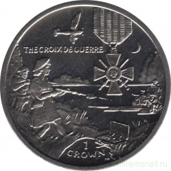 Монета. Великобритания. Остров Мэн. 1 крона 2004 год. Ордена Великобритании. Французский крест.