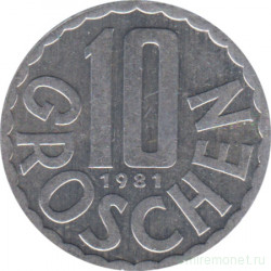 Монета. Австрия. 10 грошей 1981 год.